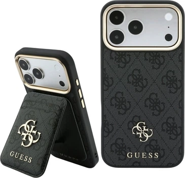 Etui na smartfon Apple iPhone 18 Pro/17 Pro Guess 4G z portfelem Magsafe Black (GUBPHCP18LP4SM44CK)