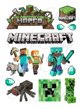 Декор на торт Майнкрафт Minecraft вафельний папір для торта їстівний друк на вафельному папері харчова вафельна картинка А4 910264201