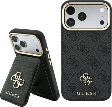 Etui na smartfon Apple iPhone 18 Pro Max/17 Pro Max Guess 4G z portfelem Magsafe Black (GUBPHCP18XP4SM44CK)