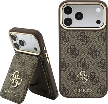 Etui na smartfon Apple iPhone 18 Pro Max/17 Pro Max Guess 4G z portfelem Magsafe Brown (GUBPHCP18XP4SM44CW)