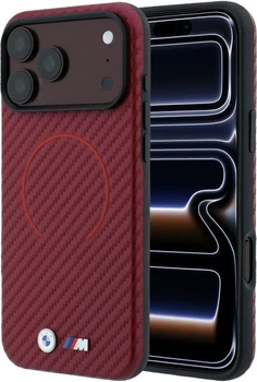 Etui na smartfon Apple iPhone 18 Pro Max/17 Pro Max BMW M Carbon Printed Ring MagSafe Red (BMHMP18X26SWPCMXR)