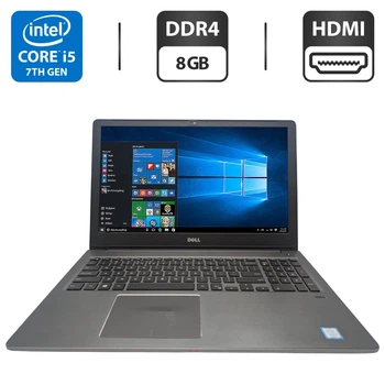 Ноутбук Б-класс Dell Vostro 5568 / 15.6" (1920x1080) IPS / Intel Core i5-7200U (2 (4) ядра по 2.5 - 3.1 GHz) / 8 GB DDR4 / 500 GB HDD / Intel HD Graphics 620 / WebCam б/у