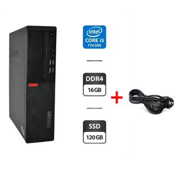 Компьютер Lenovo ThinkCentre M710s SFF / Intel Core i5-7400 (4 ядра по 3.0 - 3.5 GHz) / 16 GB DDR4 / 120 GB SSD / Intel HD Graphics 630 / Windows 11 Pro б/у + Подарок Кабель питания