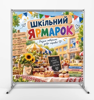 Баннер "Школьная ярмарка", размер 2х2 м