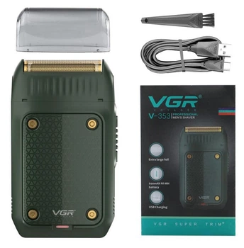 Мужская электробритва VGR V-353 GREEN с триммером для бороды и усов Зеленый