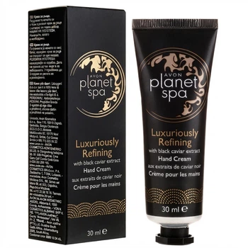 Крем для рук з екстрактом чорної ікри «Розкішне оновлення» Avon Planet Spa 30 мл Luxuriously Refining Hand Cream with Black Caviar Extract, крем з чорною ікрою