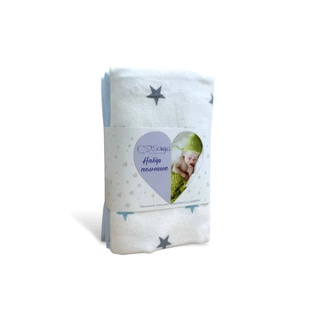 Набор фланелевых пеленок Маленька Соня Soft Stars 80х100 см голубой