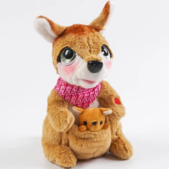 Интерактивная игрушка Кенгуру Kangaro Peek a Boo M 17061 30 см, магнитный кенгуренок, двигает головой, песни на английском