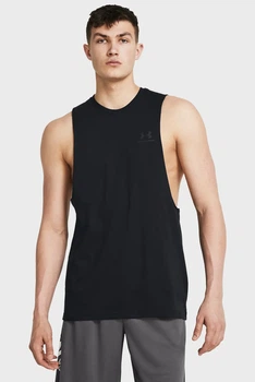 Чоловіча чорна майка SPORTSTYLE LEFT CHEST CUT-OFF TEE Under Armour L 1329286-001