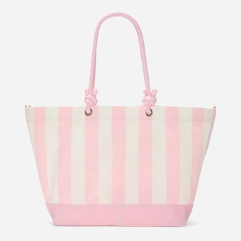 Сумка шоппер жіноча тканинна Victoria's Secret 980958243 Білий / Рожевий (1162882781)