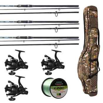 Короповий набір: Fishing ROI Dynamic Carp Rod вудилища + Flagman Sensor Big Game Carp котушки + чохол та 3.9