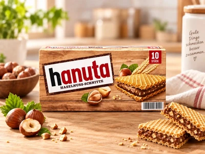 Вафлі Hanuta з шоколадом і горіхами в коробці 220 г