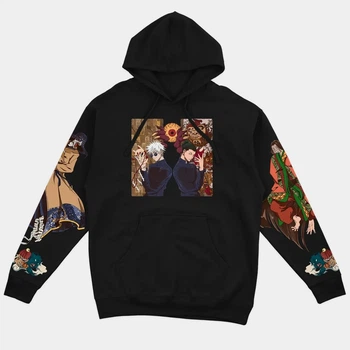Худи Jujutsu Kaisen Годжо и Гето Черный M (kr4-442-black-M)