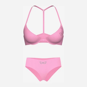Комплект женского белья (бюстгальтер + трусики-бразилиана) Victoria's Secret 728089737 38D/XL Розовый (1162584751)