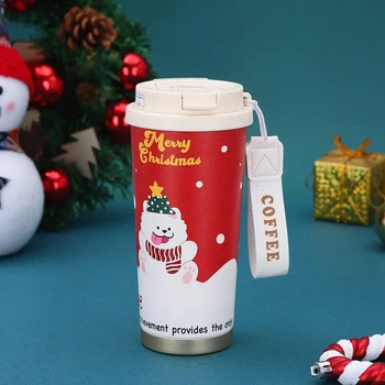 Термостакан с трубочкой "Christmas snowman" 500 мл