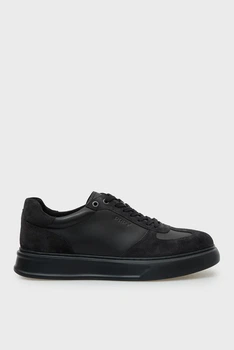 Мужские черные кожаные сникерсы Felix PRPY 45 PRSLT1843M