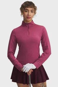 Жіночий рожевий лонгслів UA Drive 1/4 Zip Under Armour S 6003797-659