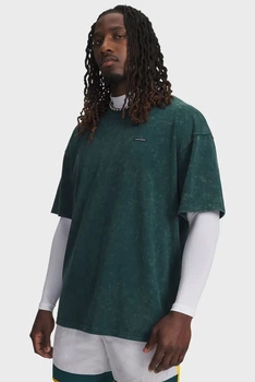 Чоловіча темно-зелена футболка UA M HW OS LOGO WASH SS Under Armour L 1389147-919