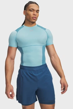 Чоловіча блакитна футболка UA HG Elite Comp SS-BLU Under Armour L 6015382-425