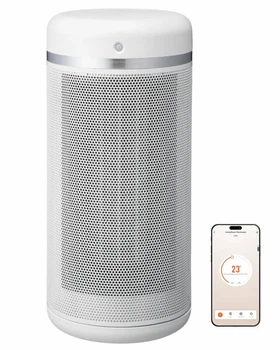 Керамічний вентилятор-обігрівач evoair Warmix 2200 Smart White, Wi-Fi, додаток SmartLife, керамічний нагрів PTC, датчик руху, дистанційне керування, таймер на 8 годин, сенсорна панель, білий