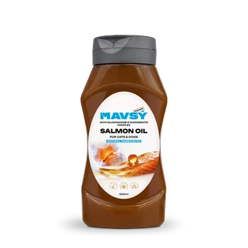 Лососева олія для котів і собак Mavsy Salmon Oil з глюкозаміном та хондроїтином для суглобів, шкіри та шерсті, 500 мл (40571)