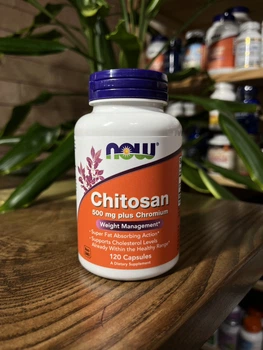 Хітозан плюс Хром Now Foods Chitosan plus Chromium 500 мг 120 капсул