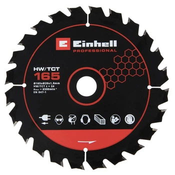 Пильный диск по дереву Einhell 165х20х1.2 мм, T24