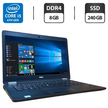 Ультрабук Dell Latitude E7470 / 14" (1366x768) TN / Intel Core i5-6300U (2 (4) ядра по 2.4 - 3.0 GHz) / 8 GB DDR4 / 240 GB SSD / Intel HD Graphics 520 / WebCam б/у