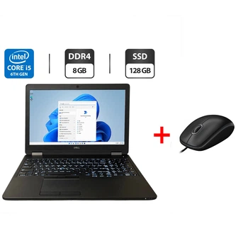 Ноутбук Б-класс Dell Latitude E5570 / 15.6" (1920x1080) IPS / Intel Core i5-6440HQ (4 ядра по 2.6 - 3.5 GHz) / 8 GB DDR4 / 128 GB SSD / Intel HD Graphics 530 / WebCam б/у + Подарок Проводная мышь / USB