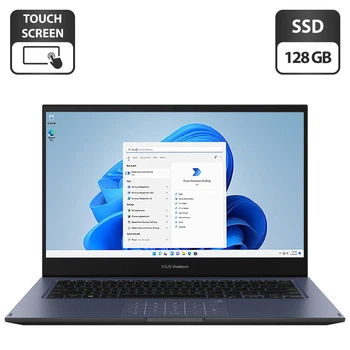 Ультрабук-трансформер Asus VivoBook Go 14 Flip TP1400KA / 14" (1920x1080) IPS Touch / Intel Celeron N4500 (2 ядра по 1.1 - 2.8 GHz) / 4 GB DDR4 / 128 GB SSD M.2 / Intel UHD Graphics / WebCam / Коробка / Windows 11 Home б/у