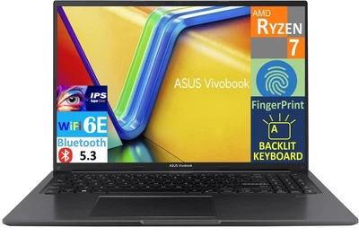 Ноутбук ASUS VivoBook 16 M1605YA Indie Black 16" IPS 1920x1200 60 Гц / AMD Ryzen 7 7730U / AMD Radeon Graphics / RAM 16 ГБ / DDR4 / SSD 4 ТБ / Windows 11 Home / 1.81 кг (M1605YA-ES74) CUSTOM: 16GB RAM; 4TB SSD