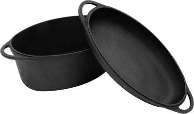 Гусятница чугунная Syton с чугунной крышкой-сковородой 3.5 л (35DR-KS)