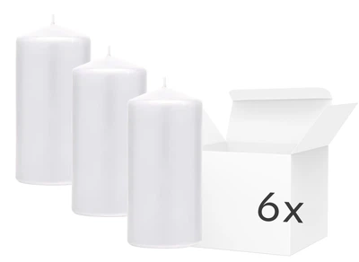 Zestaw świec PartyDeco matowe 12 x 6 cm 6 szt. Białe (ZES5902230730878)
