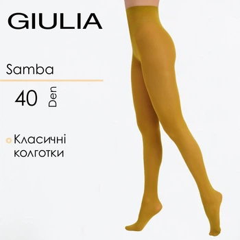 Женские матовые колготки из микрофибры Giulia SAMBA 40 Olive 4, классические колготки без шортиков, средняя посадка