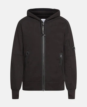 Свитшот на молнии C.P. Company Diagonal Raised Fleece, черный, M