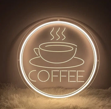 Неонова LED вивіска Coffee для кав'ярні кафе Чашка кави