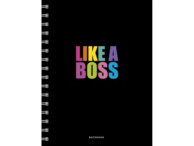 Тетрадь на спирали А5+ 100 листов клетка Like a Boss Genius Школярик, 255010