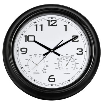 Годинник настінний Technoline 816722 Thermo-Hygro Black (816722)