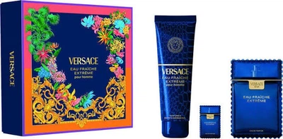 Набір для чоловіків Versace Man Eau Fraiche Extreme Парфумована вода 100 мл + Мініатюра Парфумована вода 5 мл + Гель для душу 150 мл (8011003906949)