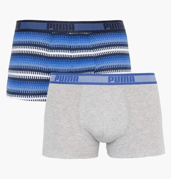 Труси-боксери Puma Worldhood Stripe Trunk 2-pack S gray/blue 501004001-010