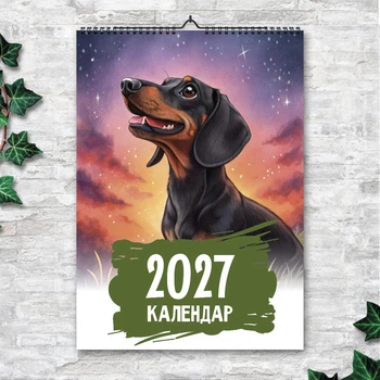 Календарь А3 перекидной настенный Таксы 13 листов ENTERSTORE (art. 269037)