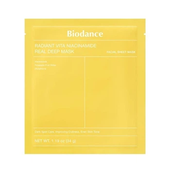 Гідрогелева маска для оживлення тьмяної шкіри Biodance Radiant Vita Niacinamide Real Deep Mask 34 г