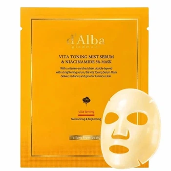 Тонизирующая сыворотка-маска с ниацинамидом 5% d'Alba Vita Toning Mist Serum & Niacinamide 5% Mask 28 г