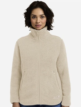 Толстовка на молнии утепленная без капюшона женская Jack Wolfskin High Curl JKT W A65073-A0084 XS Бежевая (4064886779036)