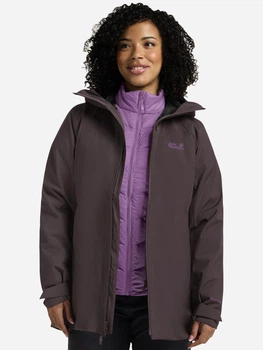 Пуховик зимовий короткий жіночий Jack Wolfskin Icecape 3IN1 Down JKT W RDS A65266-I0159 S Фіолетовий (4064886779982)