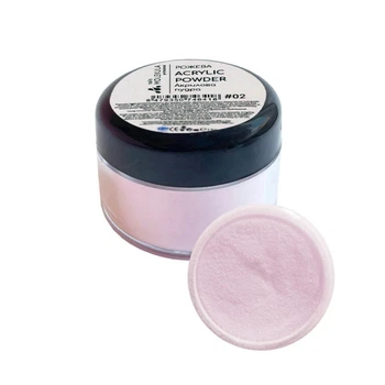 Акриловая пудра Nails Molekula Acrylic Powder 02 розовая 15 г для укрепления ногтей и нейл-дизайна с мелким помолом для профессионального маникюра