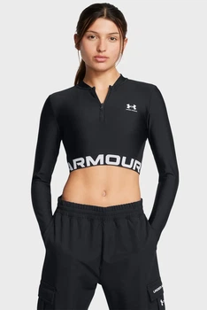 Женский черный топ HeatGear Rib 1/4 Zip LS Under Armour LG 1388692-001