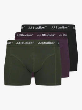 Набор трусов шорты мужской Jack & Jones 196222 М 3 шт Черно/зелено/фиолетовый (2200005174562)
