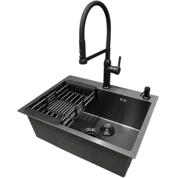 Комплект кухонної мийки Kraft KRF 60х45HM PVD (3.0/1.0 мм) DEKOR