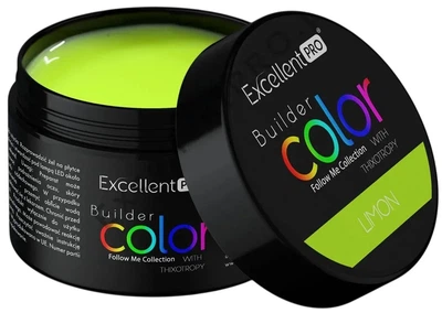 Żel budujący do paznokci Excellent Pro Builder Color With Thixotropy Limon 15 g (5903900439176)